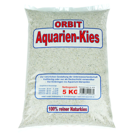 Aquarien Quarzsand - Bodengrund weiß fein 5 kg
