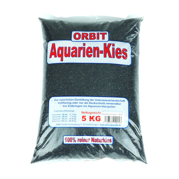 Glanzkies schwarz 5 kg, Bodengrund für Aquarien